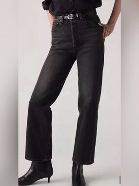 Levi’s Ribcage Straight Ankle Jeans Faded Black Size 27